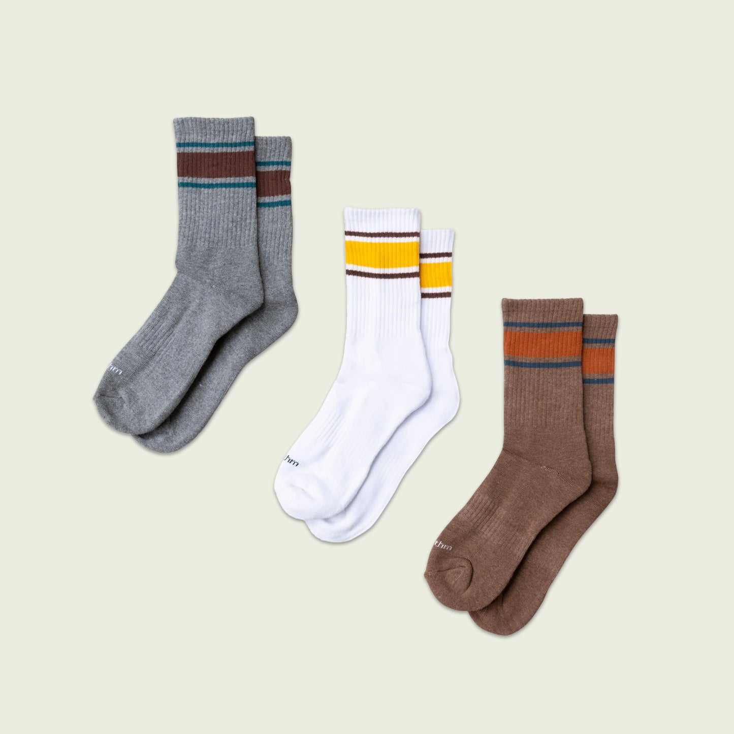 Stripe 3 pack Crew Sock
