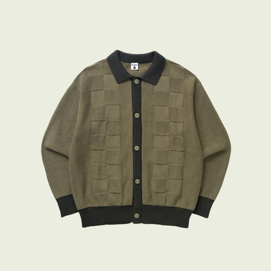 Check Panel Cardigan