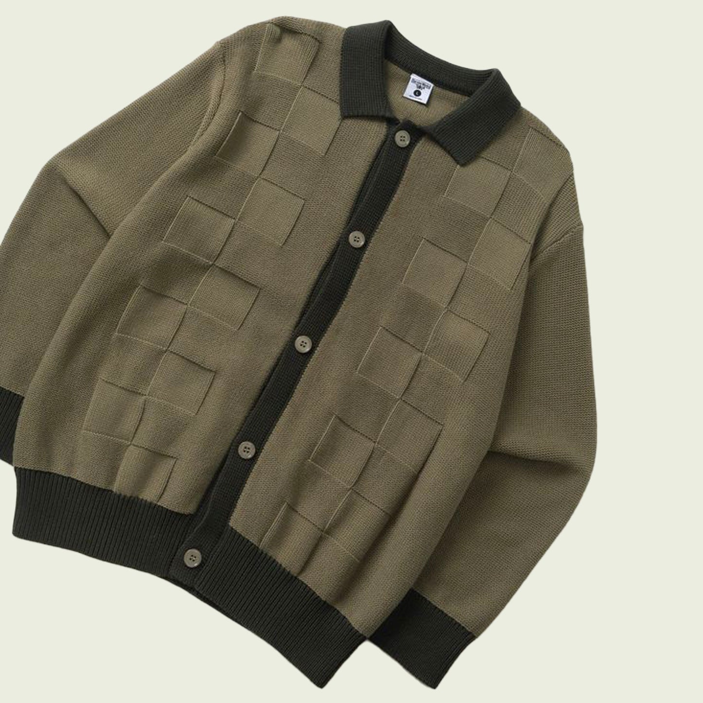 Check Panel Cardigan