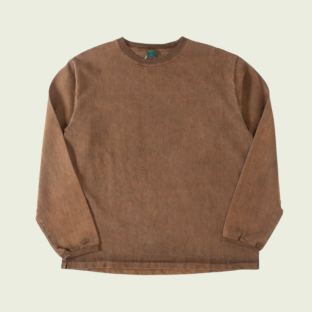 L/s Heavy Crew Tee - P - Brown
