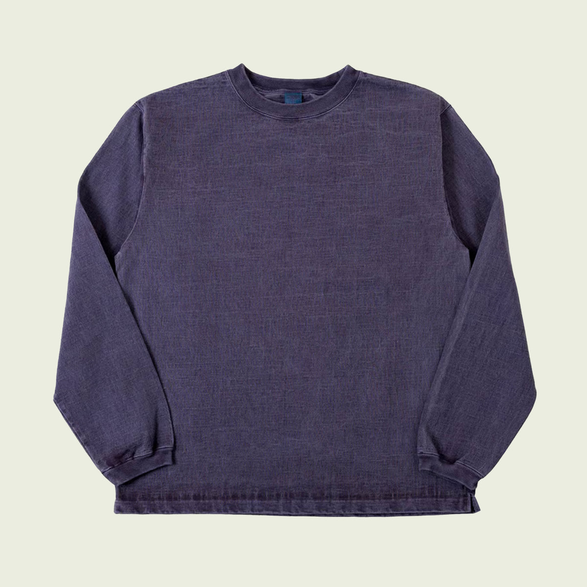 L/s Heavy Crew Tee - P - Navy