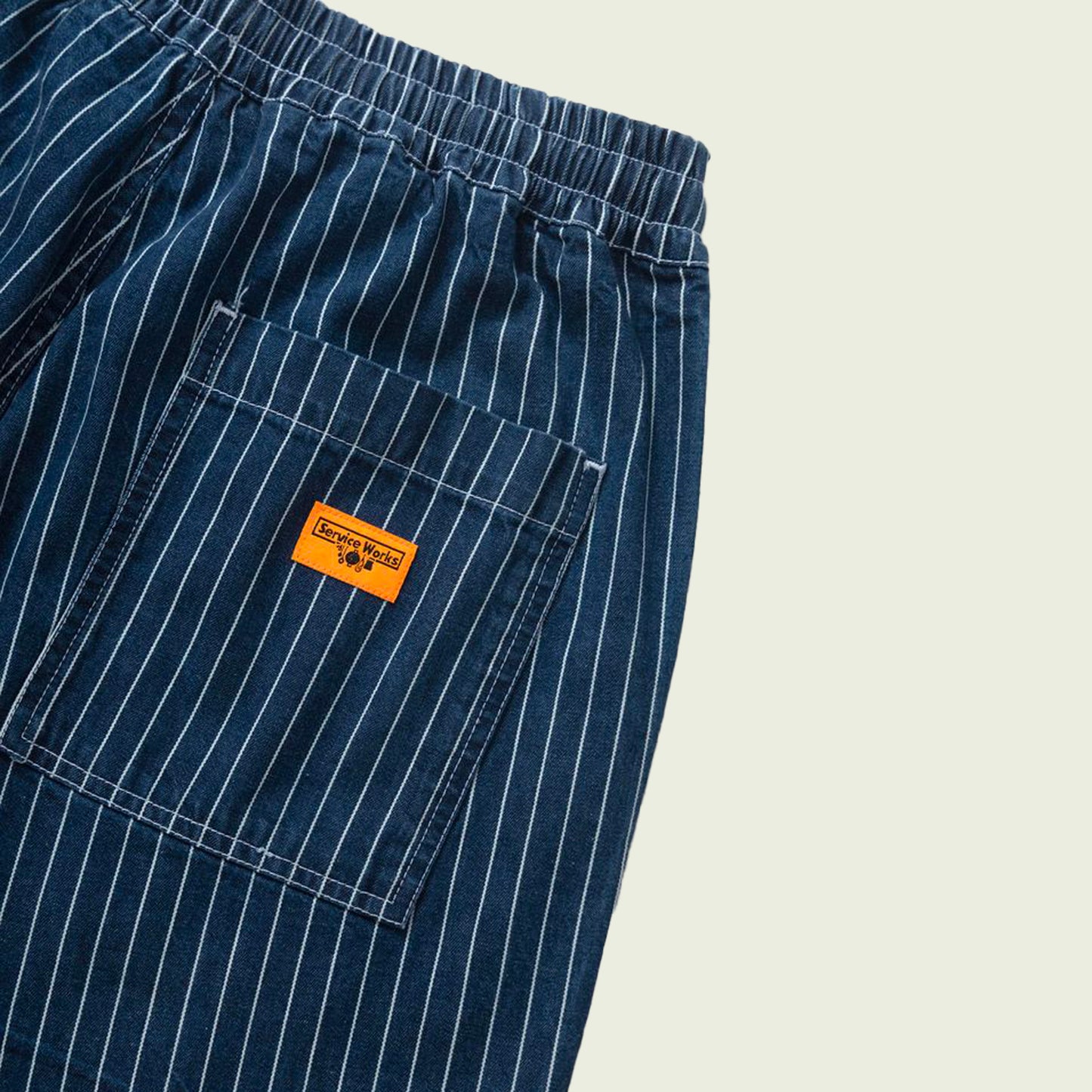 Pinstripe Denim Chef Pants