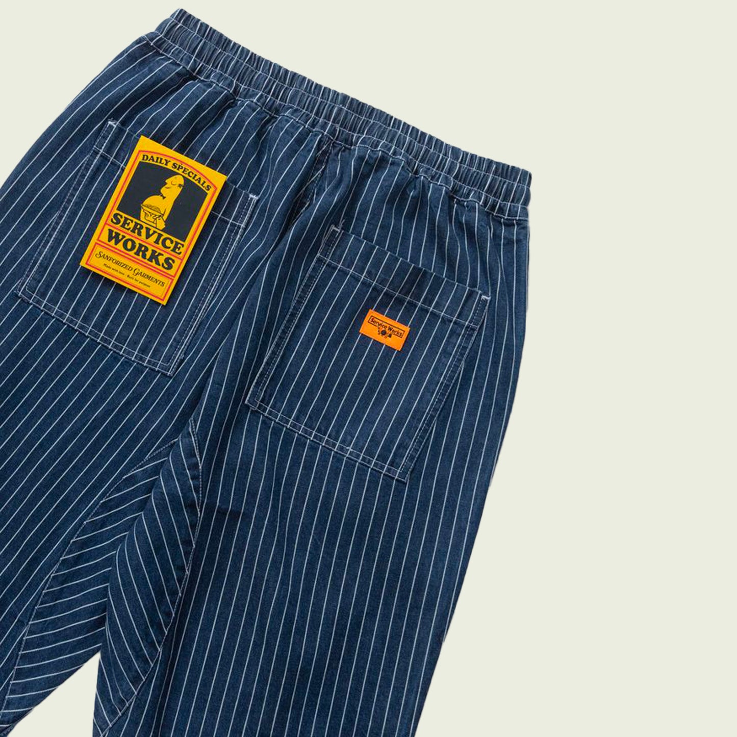 Pinstripe Denim Chef Pants