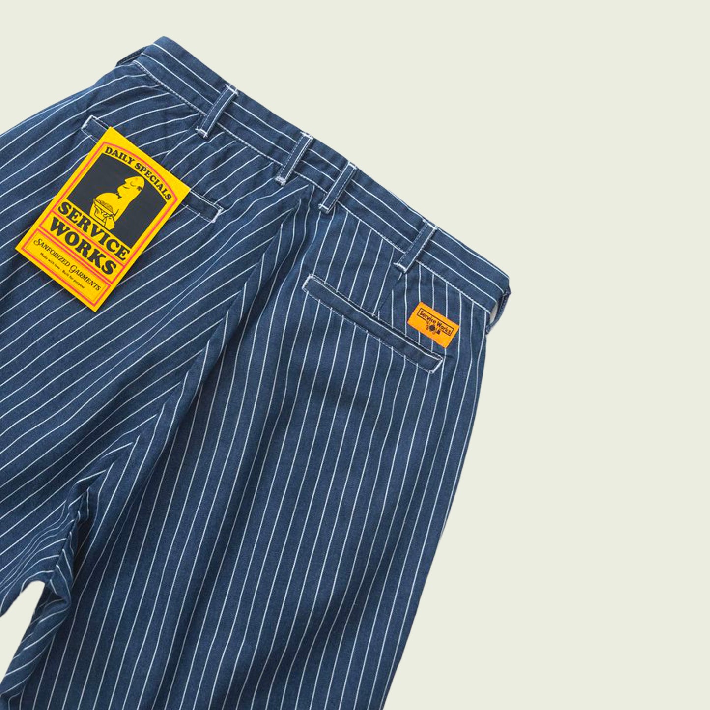 Pinstripe Denim Part Shorts