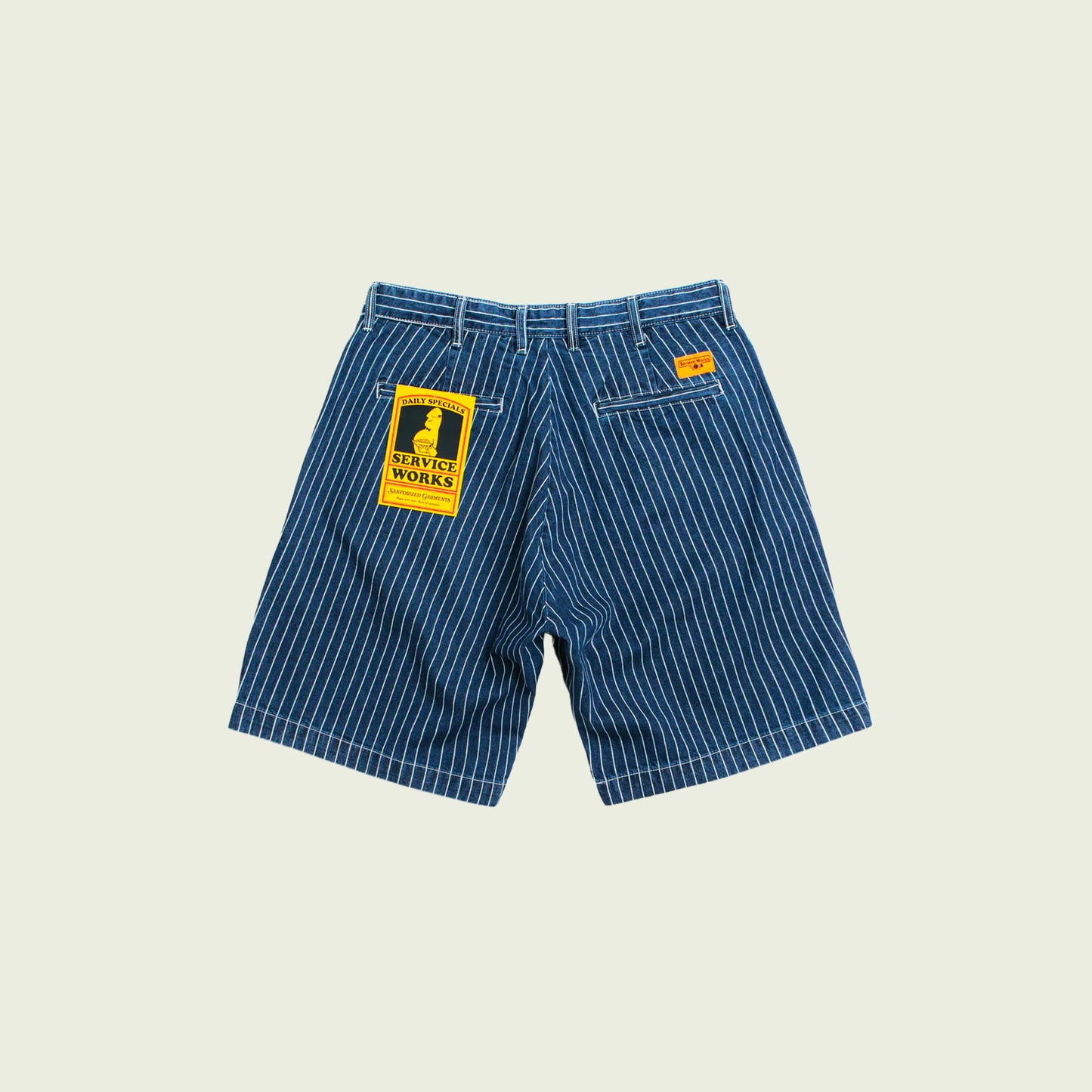 Pinstripe Denim Part Shorts