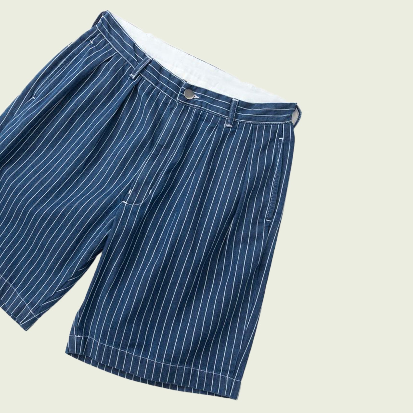 Pinstripe Denim Part Shorts
