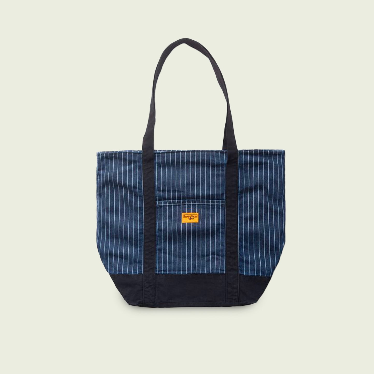 Pinstripe Denim Tote