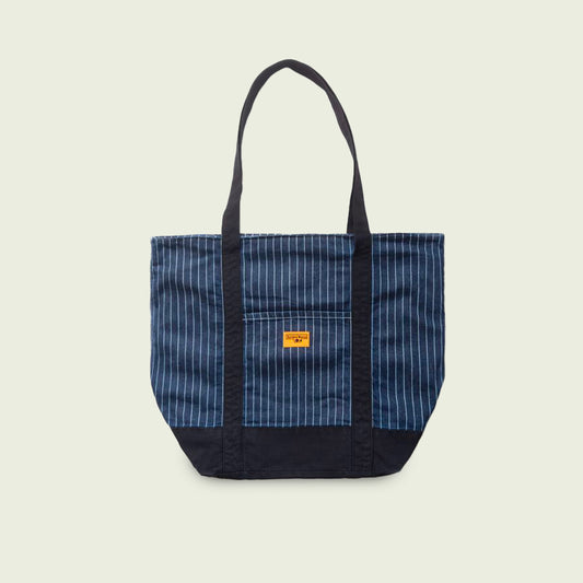 Pinstripe Denim Tote
