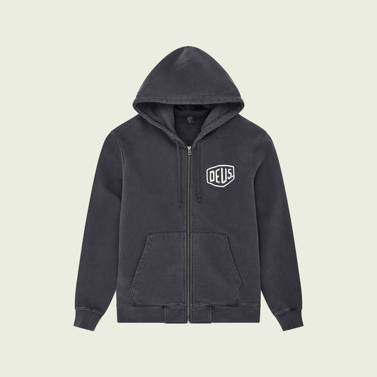 Shield Garment Dyed Zip Hoodie